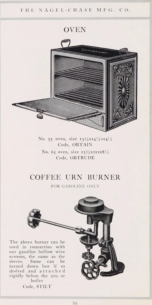 An illustration from Kerosene and gasoline lighting systems : for the illumination of stores, residences, halls, opera houses, churches, streets, boulevards, parks, wharves, railway stations, etc. : 1915-1916 / Nagel-Chase Mfg. Co, 1915, leaf 60