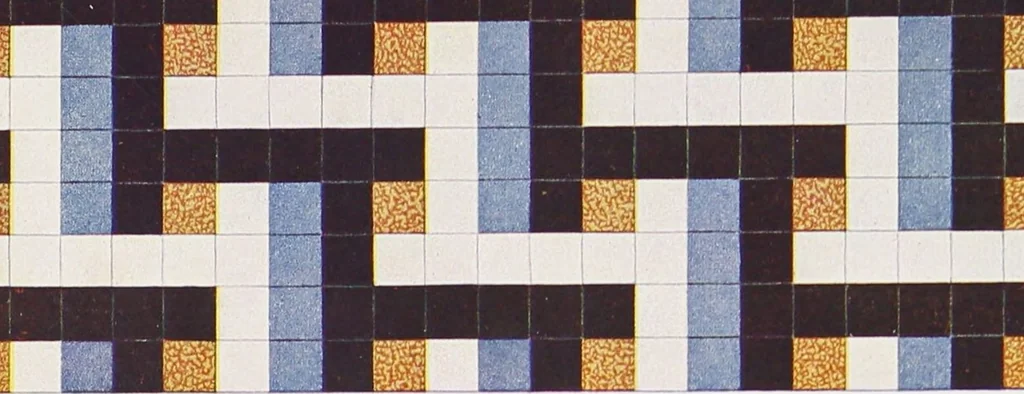 An illustration from Grès cérame, orvercéram éléments mosaíques d'or et d'argent, páte de verre / Produits céramiques de Maubeuge, société anonyme au capital de deux millions : Douzies-Maubeuge, Nord France, 1900, leaf 19