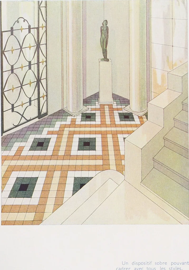 An illustration from Grès cérame, orvercéram éléments mosaíques d'or et d'argent, páte de verre / Produits céramiques de Maubeuge, société anonyme au capital de deux millions : Douzies-Maubeuge, Nord France, 1900, leaf 38