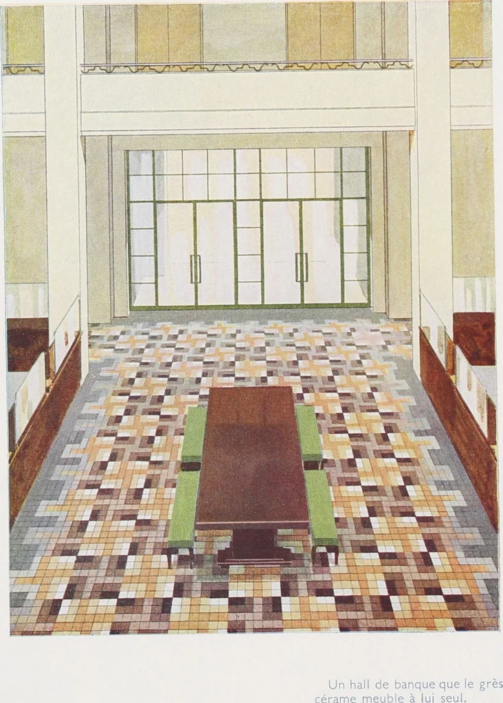 An illustration from Grès cérame, orvercéram éléments mosaíques d'or et d'argent, páte de verre / Produits céramiques de Maubeuge, société anonyme au capital de deux millions : Douzies-Maubeuge, Nord France, 1900, leaf 54