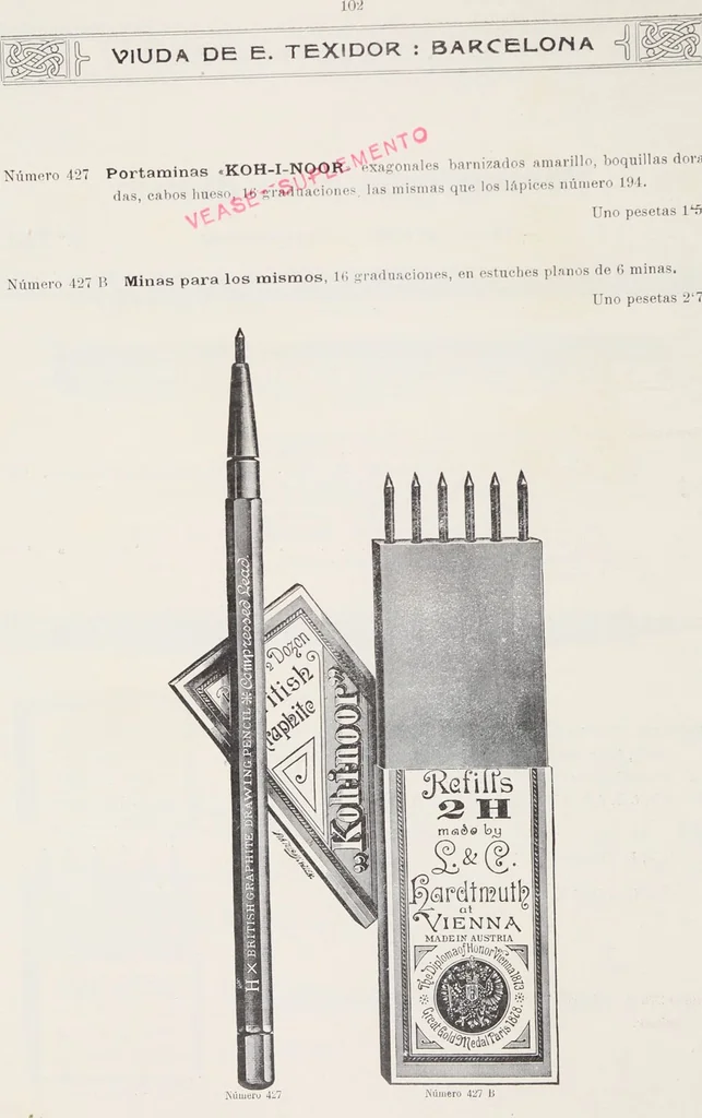 An illustration from Viuda de E. Texidor : Articulos para dibujo, pintura y arquitectura : suplemento al catálogo general, 1910, leaf 118