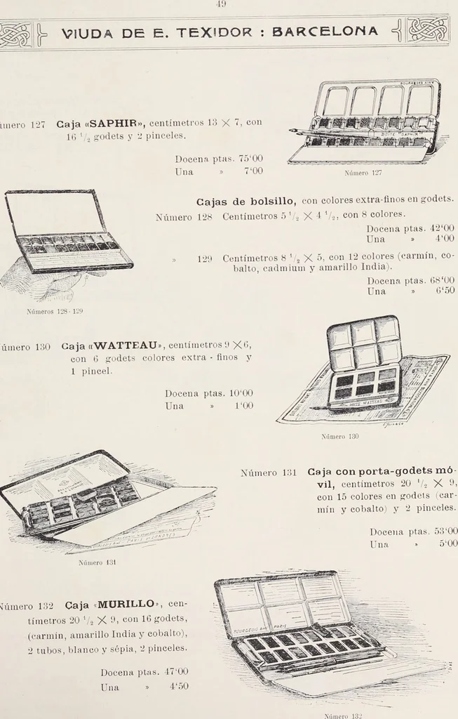 An illustration from Viuda de E. Texidor : Articulos para dibujo, pintura y arquitectura : suplemento al catálogo general, 1910, leaf 65