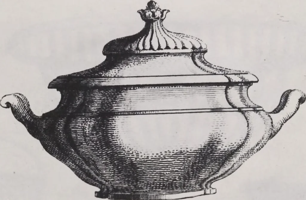 An illustration from Liste des divers articles du porcelaine de la reine, avec dessins gravés, pour montrer la forme de chacune, fabriqués par Josiah Wedgwood, potier à Sa Majesté, à Etruria, Angleterre, leaf 17