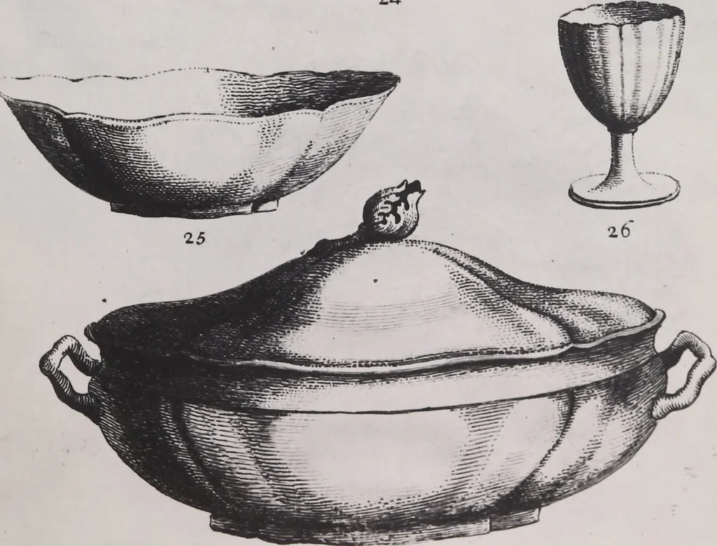 An illustration from Liste des divers articles du porcelaine de la reine, avec dessins gravés, pour montrer la forme de chacune, fabriqués par Josiah Wedgwood, potier à Sa Majesté, à Etruria, Angleterre, leaf 17