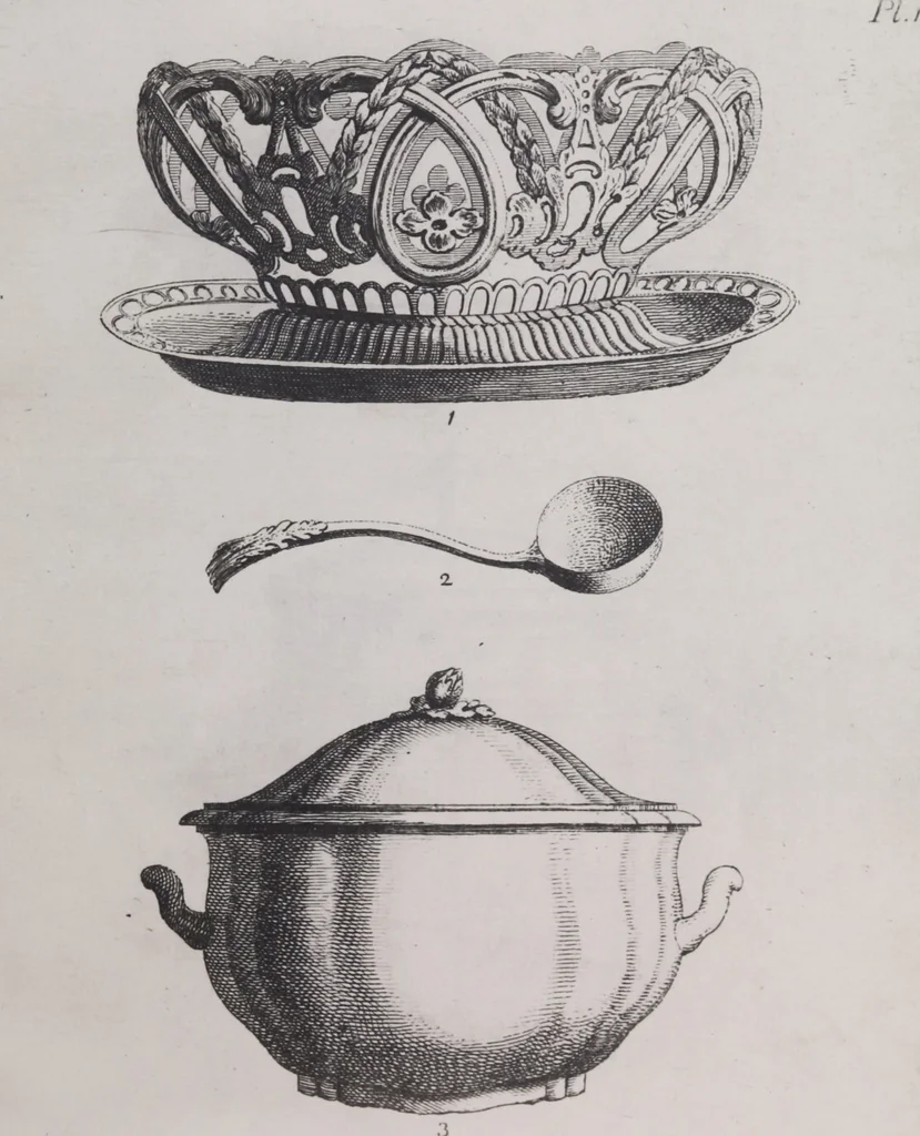 An illustration from Liste des divers articles du porcelaine de la reine, avec dessins gravés, pour montrer la forme de chacune, fabriqués par Josiah Wedgwood, potier à Sa Majesté, à Etruria, Angleterre, leaf 5