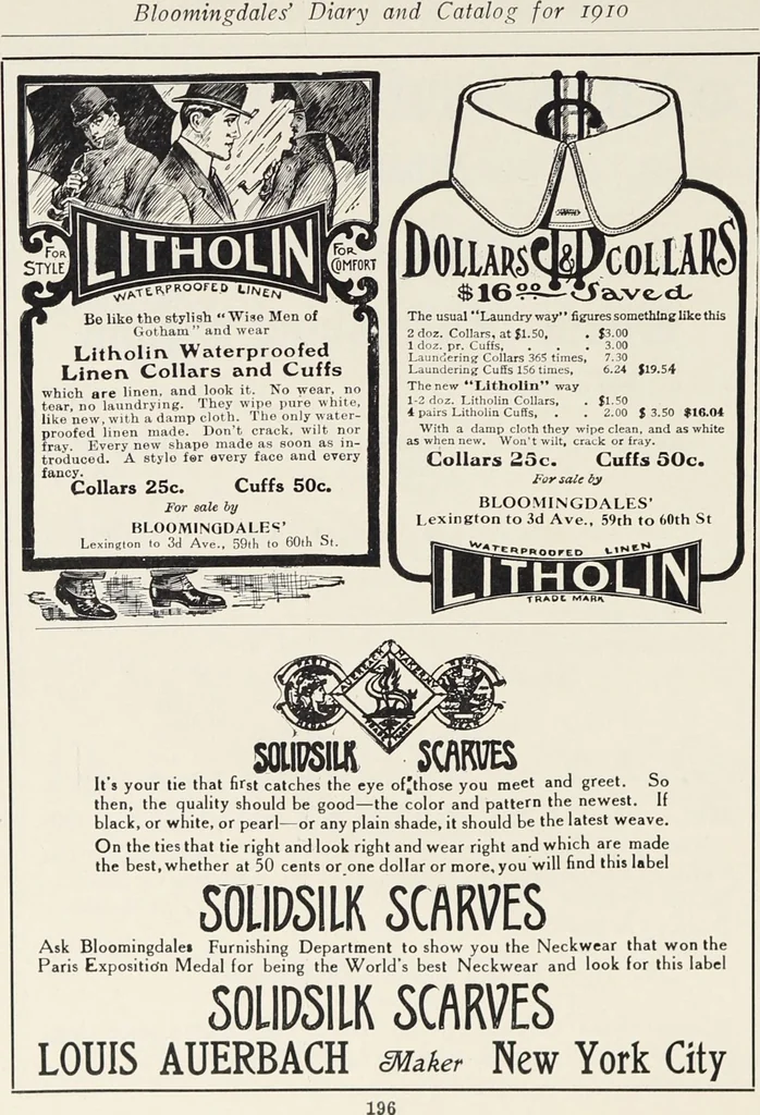 An illustration from Bloomingdales : Diary 1910 and catalog, giving prices and details of high grade merchandise and various other interesting information / Bloomingdale Bros., 1910, leaf 198