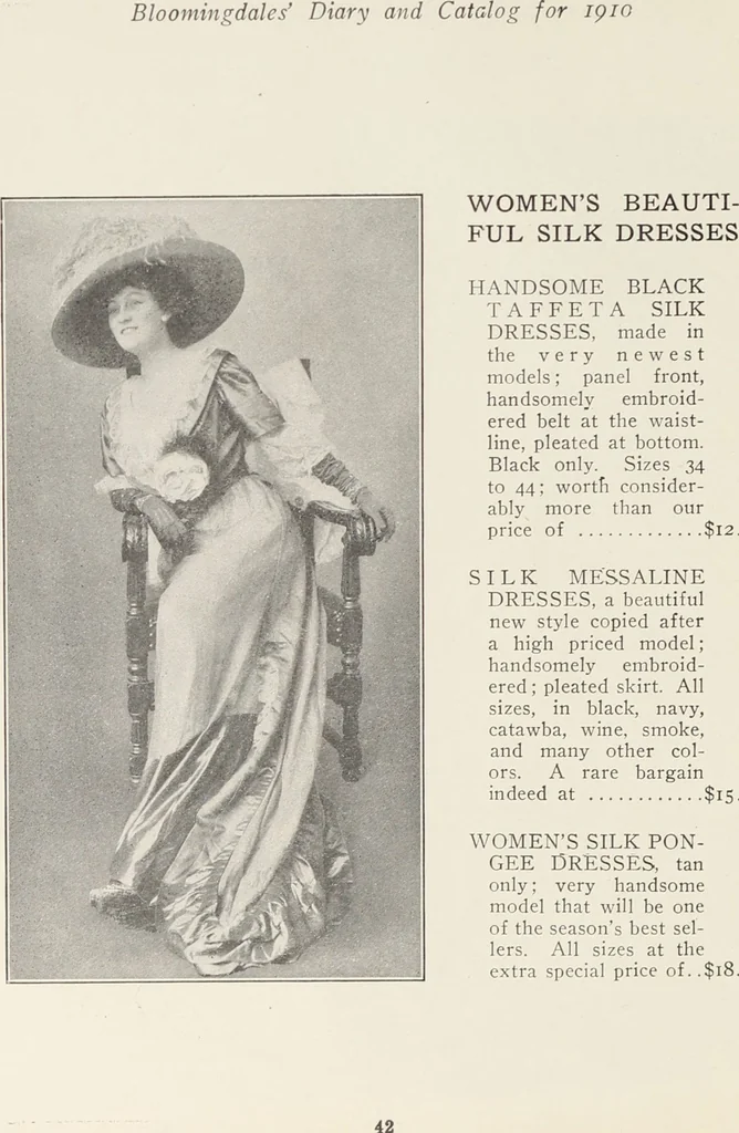 An illustration from Bloomingdales : Diary 1910 and catalog, giving prices and details of high grade merchandise and various other interesting information / Bloomingdale Bros., 1910, leaf 44