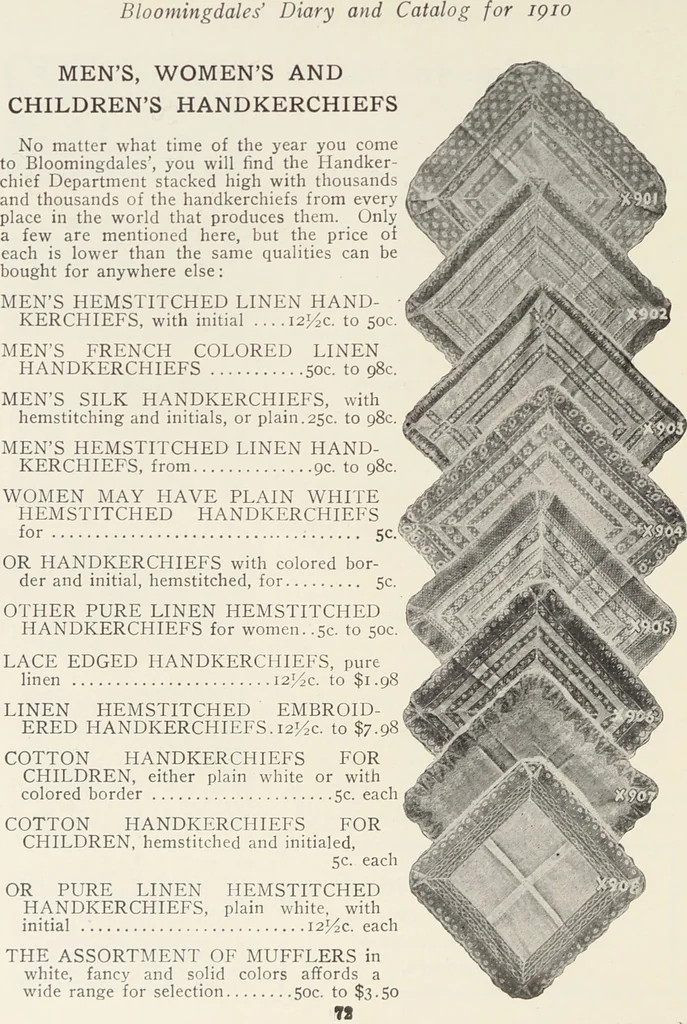 An illustration from Bloomingdales : Diary 1910 and catalog, giving prices and details of high grade merchandise and various other interesting information / Bloomingdale Bros., 1910, leaf 74