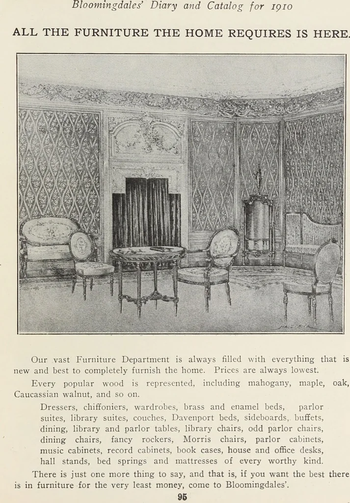 An illustration from Bloomingdales : Diary 1910 and catalog, giving prices and details of high grade merchandise and various other interesting information / Bloomingdale Bros., 1910, leaf 97