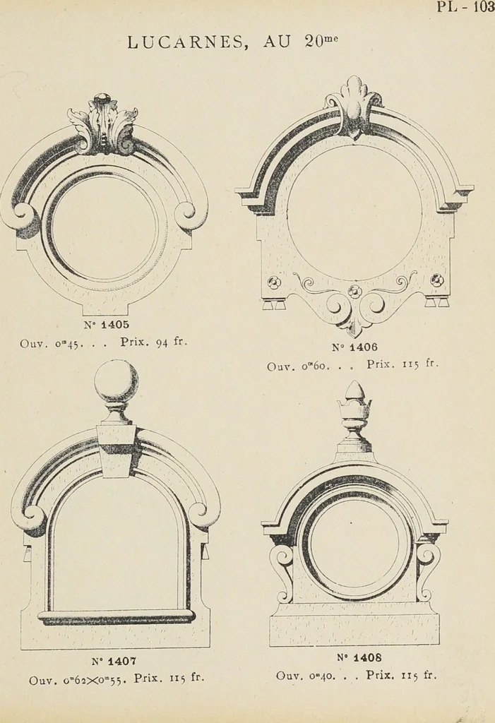 An illustration from Ornements d'architecture / Bonfils & Laval, 1901, leaf 115