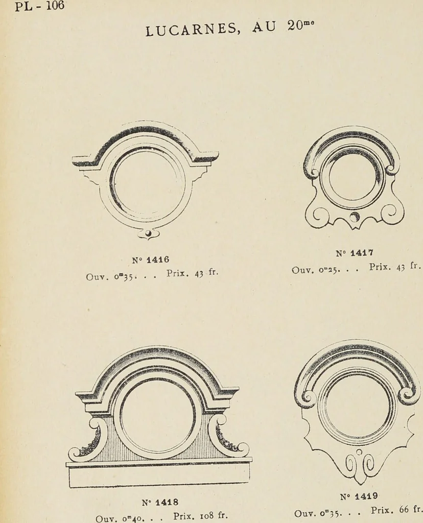 An illustration from Ornements d'architecture / Bonfils & Laval, 1901, leaf 118