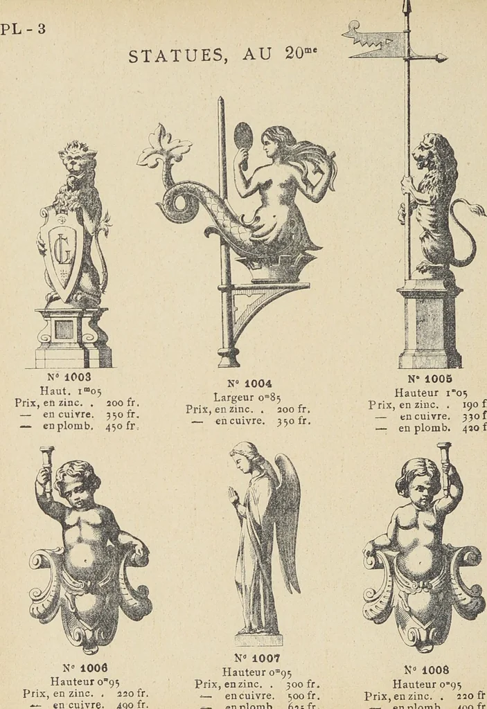 An illustration from Ornements d'architecture / Bonfils & Laval, 1901, leaf 14