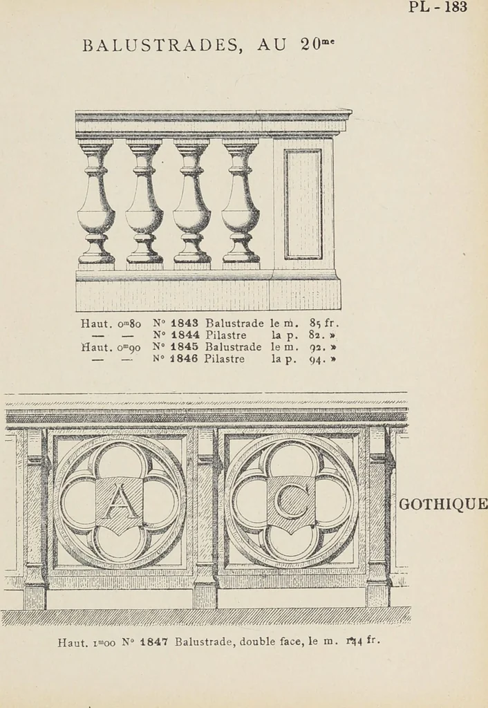 An illustration from Ornements d'architecture / Bonfils & Laval, 1901, leaf 199