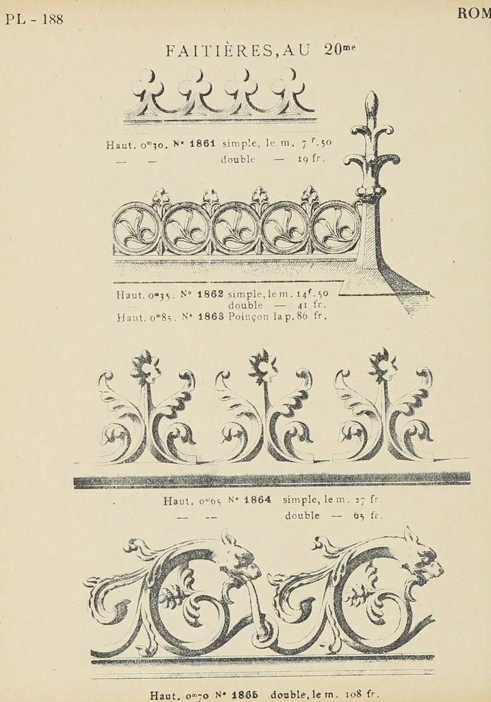 An illustration from Ornements d'architecture / Bonfils & Laval, 1901, leaf 204