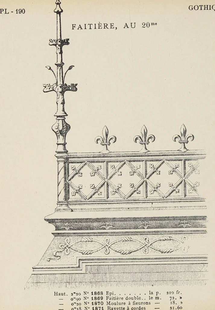 An illustration from Ornements d'architecture / Bonfils & Laval, 1901, leaf 206