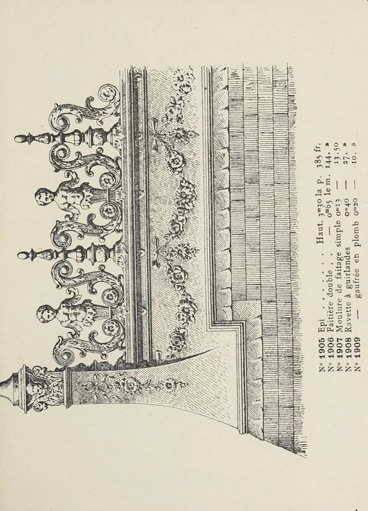 An illustration from Ornements d'architecture / Bonfils & Laval, 1901, leaf 217