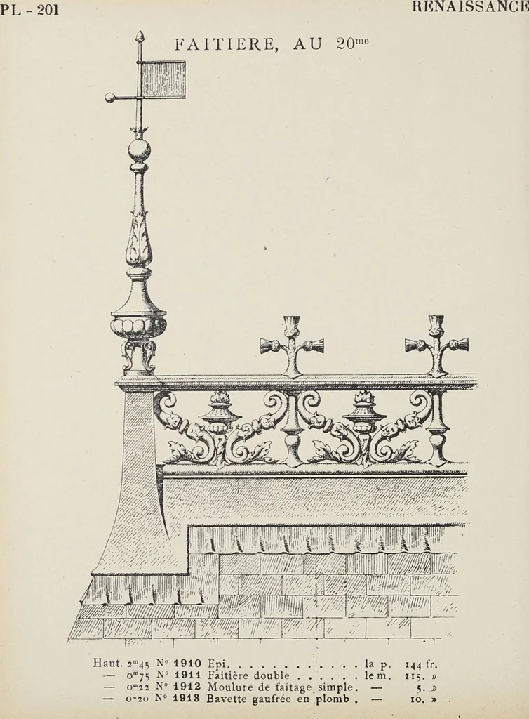 An illustration from Ornements d'architecture / Bonfils & Laval, 1901, leaf 218