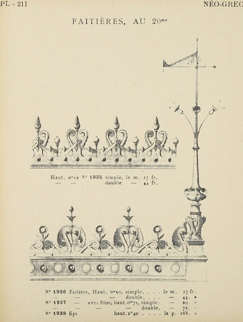An illustration from Ornements d'architecture / Bonfils & Laval, 1901, leaf 228