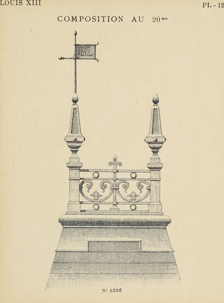 An illustration from Ornements d'architecture / Bonfils & Laval, 1901, leaf 23