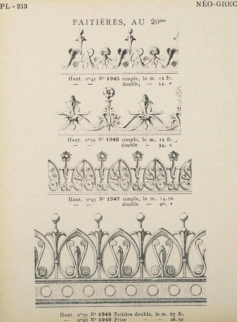 An illustration from Ornements d'architecture / Bonfils & Laval, 1901, leaf 230