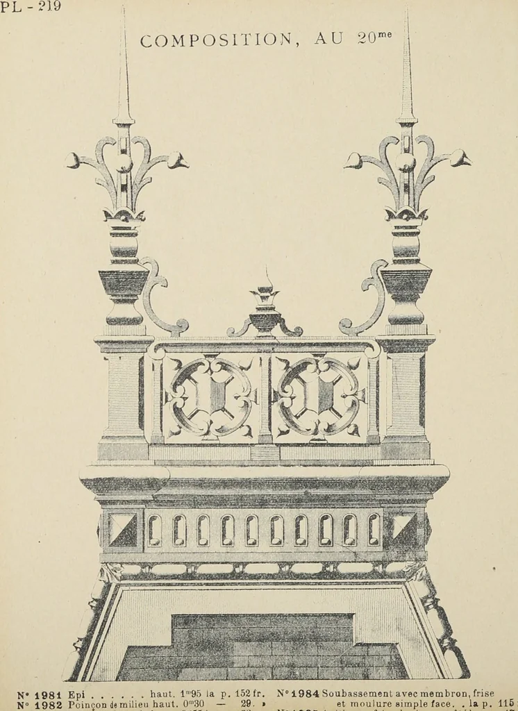 An illustration from Ornements d'architecture / Bonfils & Laval, 1901, leaf 236