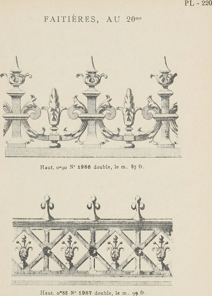 An illustration from Ornements d'architecture / Bonfils & Laval, 1901, leaf 237