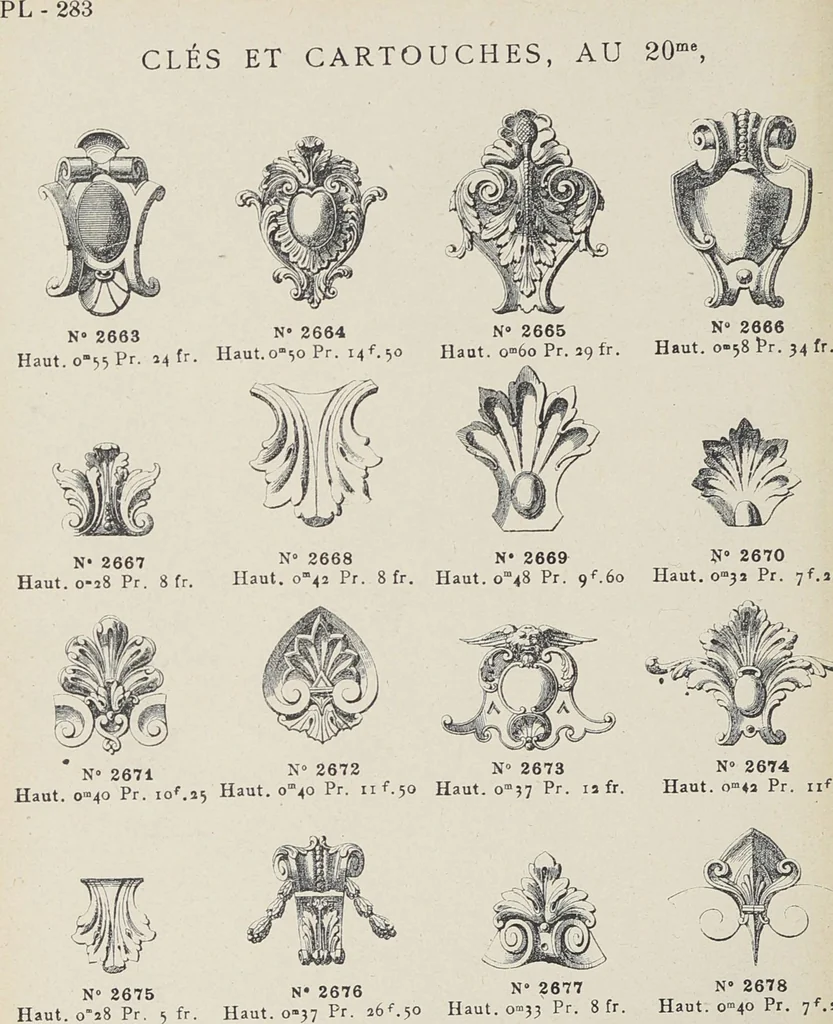 An illustration from Ornements d'architecture / Bonfils & Laval, 1901, leaf 300