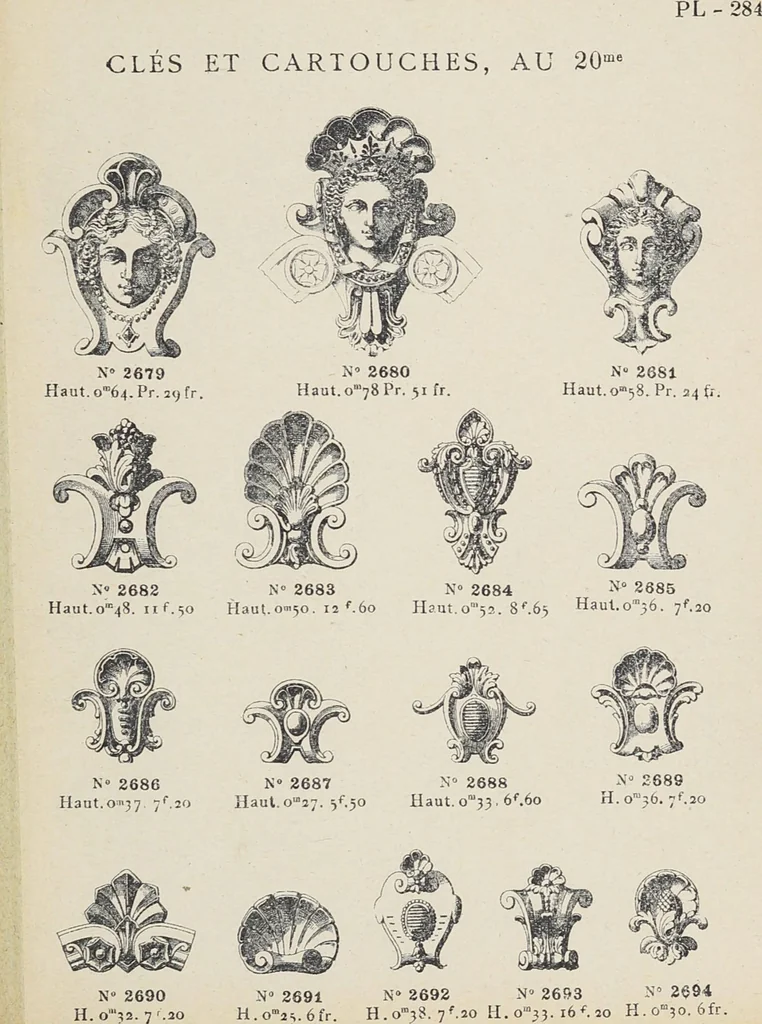 An illustration from Ornements d'architecture / Bonfils & Laval, 1901, leaf 301