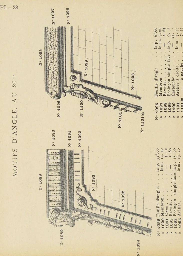 An illustration from Ornements d'architecture / Bonfils & Laval, 1901, leaf 40