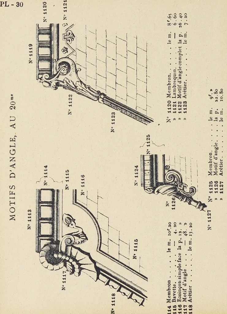 An illustration from Ornements d'architecture / Bonfils & Laval, 1901, leaf 42