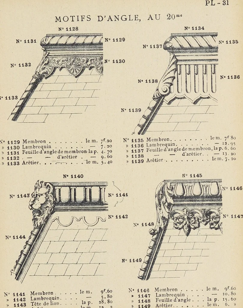 An illustration from Ornements d'architecture / Bonfils & Laval, 1901, leaf 43