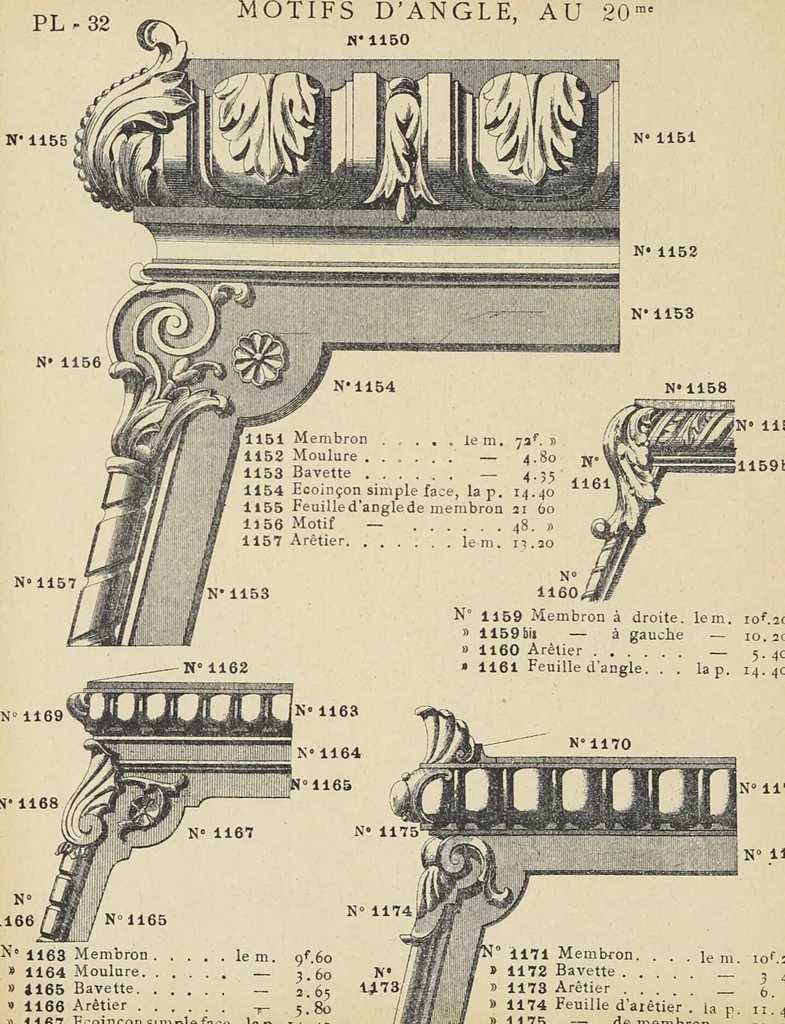 An illustration from Ornements d'architecture / Bonfils & Laval, 1901, leaf 44