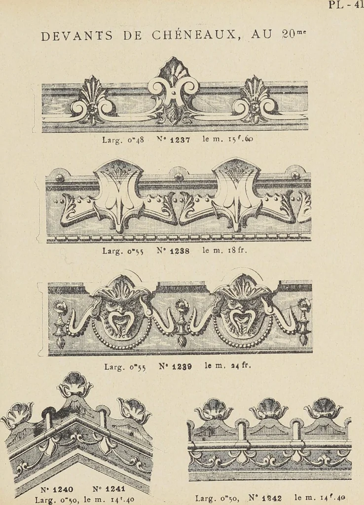 An illustration from Ornements d'architecture / Bonfils & Laval, 1901, leaf 53