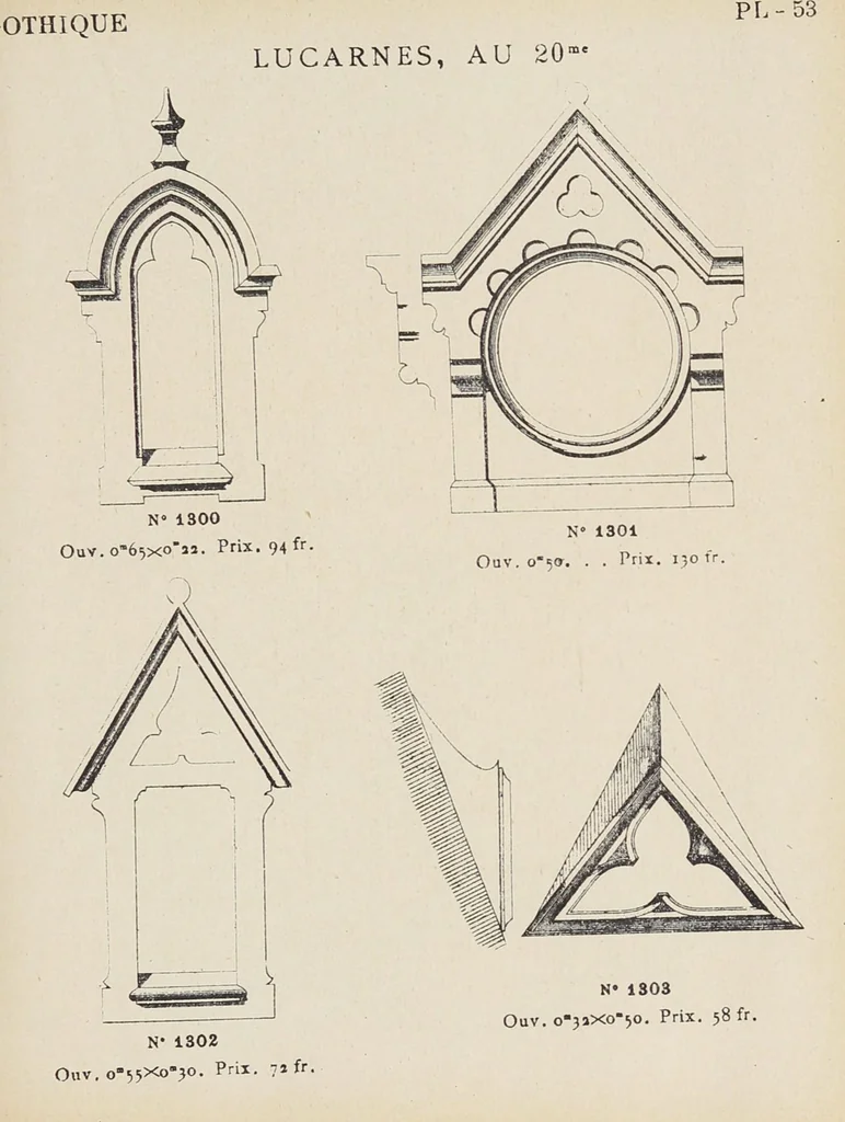 An illustration from Ornements d'architecture / Bonfils & Laval, 1901, leaf 65