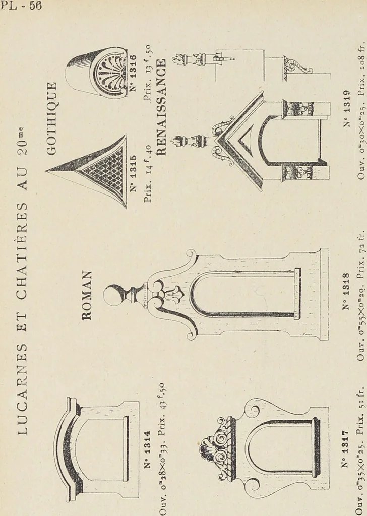 An illustration from Ornements d'architecture / Bonfils & Laval, 1901, leaf 68