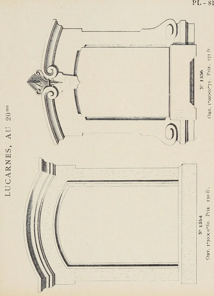 An illustration from Ornements d'architecture / Bonfils & Laval, 1901, leaf 93