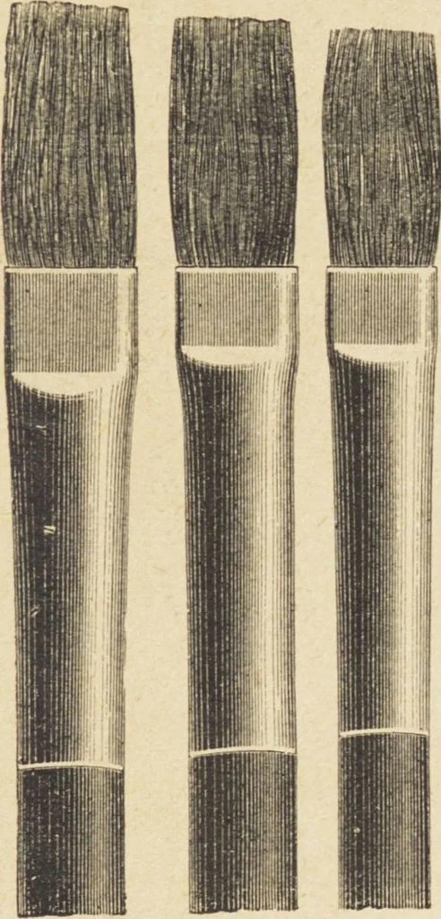 An illustration from Jules Chauvin : atelier de dorure et d'encadrements, fournitures speciales pour artistes, agent general pour la France, des couleurs a la detrempe a la majolique et a la resine du Baron de Pereira, des couleurs resineuses de Mussini, des couleurs a l'huile et a l'ambre dissous de Jacques Blockx, des toiles fond albumen et majolique, preparees par le procede de Pereira pour la peinture a la detrempe et a l'huile, couleurs extra fines a l'huile broyees a la main, couleurs extra fines al detrempe... materiel d'artistes, 1893, leaf 27