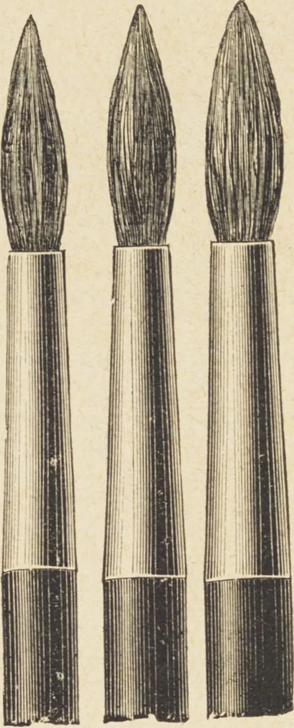 An illustration from Jules Chauvin : atelier de dorure et d'encadrements, fournitures speciales pour artistes, agent general pour la France, des couleurs a la detrempe a la majolique et a la resine du Baron de Pereira, des couleurs resineuses de Mussini, des couleurs a l'huile et a l'ambre dissous de Jacques Blockx, des toiles fond albumen et majolique, preparees par le procede de Pereira pour la peinture a la detrempe et a l'huile, couleurs extra fines a l'huile broyees a la main, couleurs extra fines al detrempe... materiel d'artistes, 1893, leaf 29