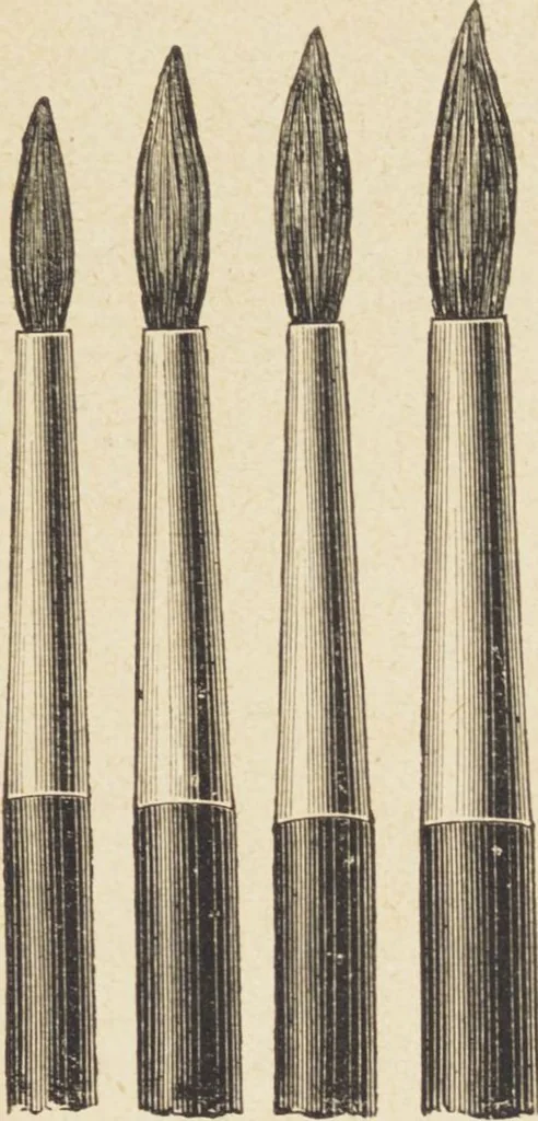 An illustration from Jules Chauvin : atelier de dorure et d'encadrements, fournitures speciales pour artistes, agent general pour la France, des couleurs a la detrempe a la majolique et a la resine du Baron de Pereira, des couleurs resineuses de Mussini, des couleurs a l'huile et a l'ambre dissous de Jacques Blockx, des toiles fond albumen et majolique, preparees par le procede de Pereira pour la peinture a la detrempe et a l'huile, couleurs extra fines a l'huile broyees a la main, couleurs extra fines al detrempe... materiel d'artistes, 1893, leaf 29