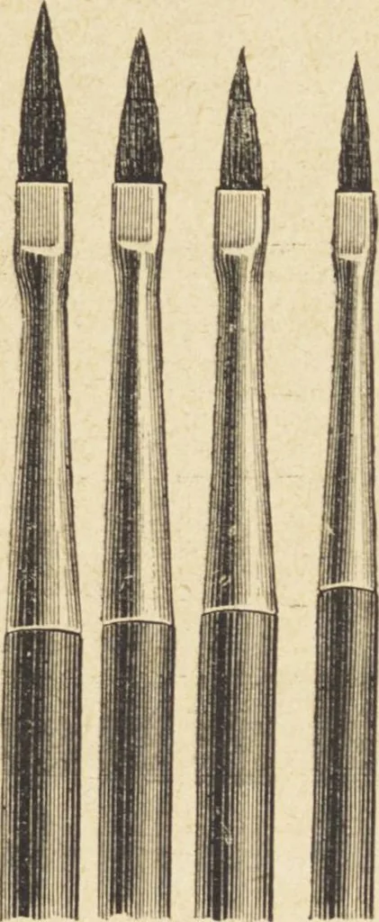 An illustration from Jules Chauvin : atelier de dorure et d'encadrements, fournitures speciales pour artistes, agent general pour la France, des couleurs a la detrempe a la majolique et a la resine du Baron de Pereira, des couleurs resineuses de Mussini, des couleurs a l'huile et a l'ambre dissous de Jacques Blockx, des toiles fond albumen et majolique, preparees par le procede de Pereira pour la peinture a la detrempe et a l'huile, couleurs extra fines a l'huile broyees a la main, couleurs extra fines al detrempe... materiel d'artistes, 1893, leaf 63