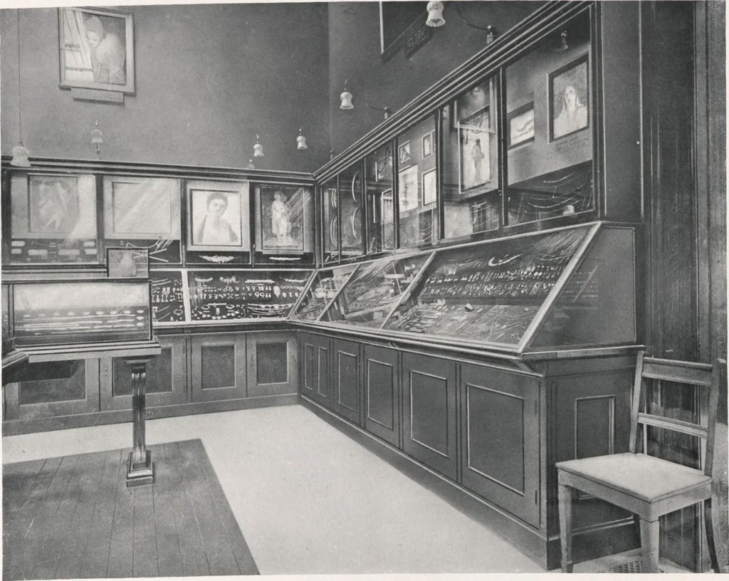 An illustration from General catalogue of show cases, fittings, book cases, stands &c., executed for H.M. Government at the British & Natural History museums, 1907, leaf 69