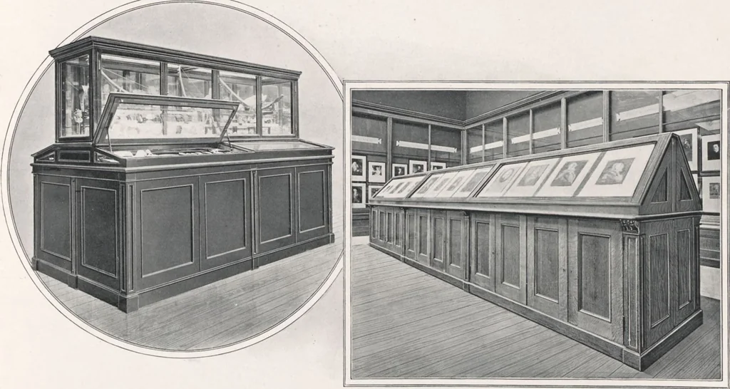 An illustration from General catalogue of show cases, fittings, book cases, stands &c., executed for H.M. Government at the British & Natural History museums, 1907, leaf 71