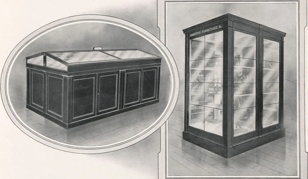 An illustration from General catalogue of show cases, fittings, book cases, stands &c., executed for H.M. Government at the British & Natural History museums, 1907, leaf 83
