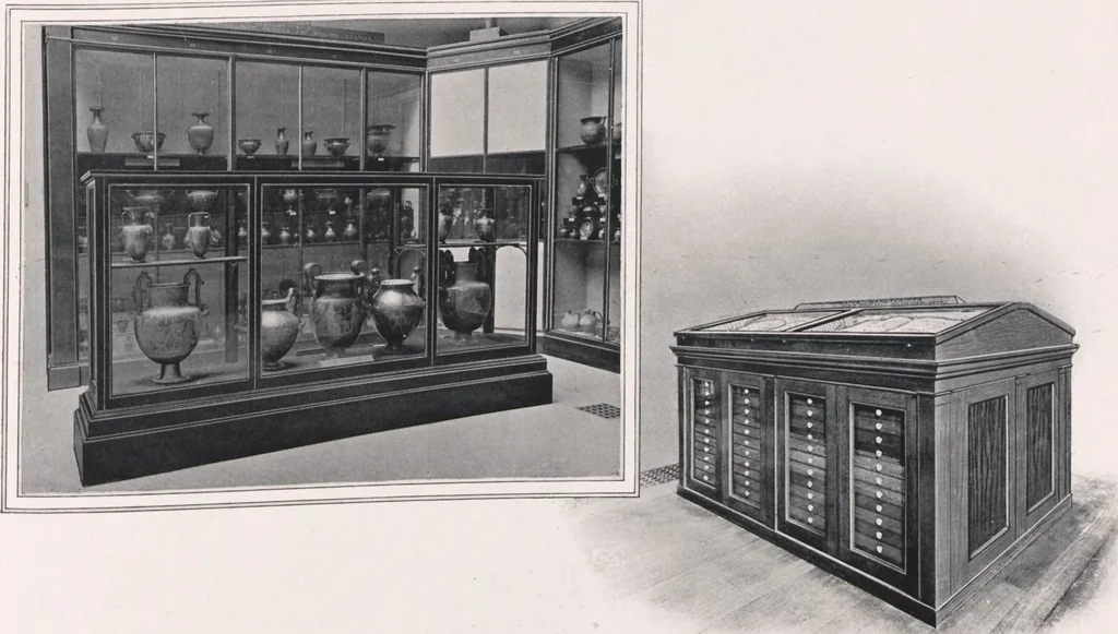An illustration from General catalogue of show cases, fittings, book cases, stands &c., executed for H.M. Government at the British & Natural History museums, 1907, leaf 97