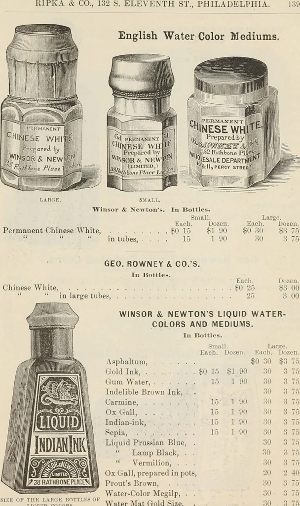 An illustration from Catalogue of Ripka & Co. : importers and manufacturers of artists' materials, 1893, leaf 140