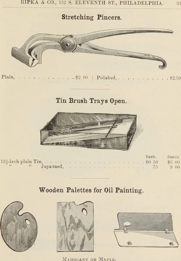 An illustration from Catalogue of Ripka & Co. : importers and manufacturers of artists' materials, 1893, leaf 34