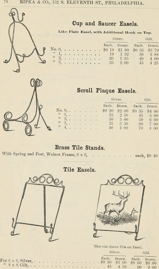 An illustration from Catalogue of Ripka & Co. : importers and manufacturers of artists' materials, 1893, leaf 77