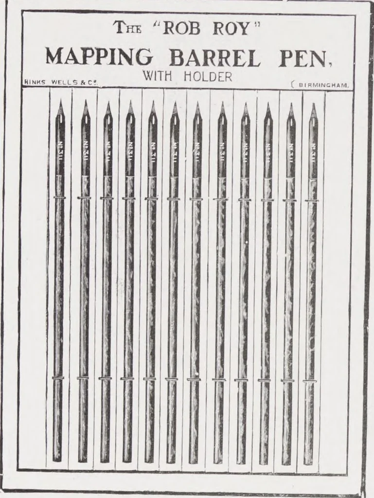 An illustration from Illustrated catalogue / Hinks, Wells & Co., manufacturers of steel & metal pens, penholders, letter clips, ticket hooks, shelf suspenders, drawing pins, stationers' sundries, etc, 1911, leaf 62