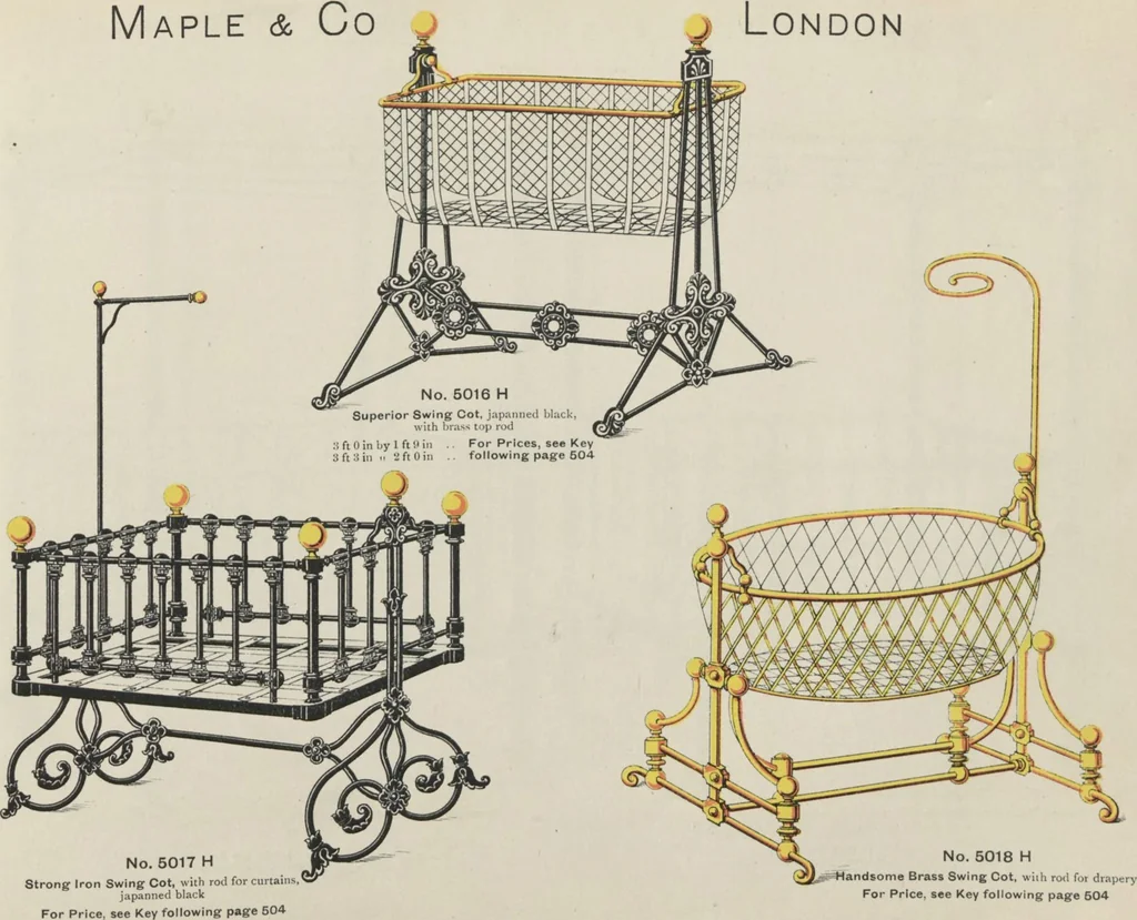 An illustration from Bedsteads and bedding : twenty thousand bedsteads of every description in stock : manufacturers of pure bedding / Maple & Co, 1895, leaf 11