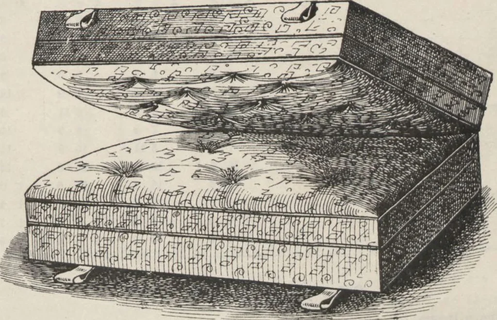 An illustration from Bedsteads and bedding : twenty thousand bedsteads of every description in stock : manufacturers of pure bedding / Maple & Co, 1895, leaf 115